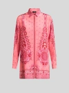 Etro Printed Button-up Silk Shirt In Pink