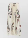 Etro Pleated Floral-print Skirt In White