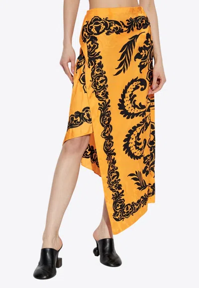 ETRO FLORAL PRINT ASYMMETRIC MIDI SKIRT