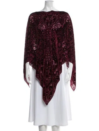 Pre-owned Etro Floral Print Bateau Neckline Sweater In Burgundy