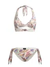 Etro Women Floral Print Bikini Swimsuit In Blue