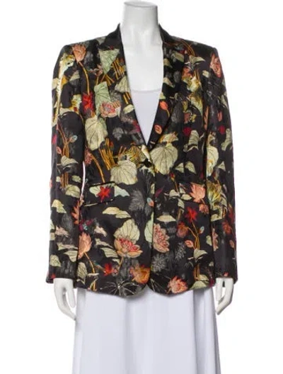 Pre-owned Etro Floral Print Blazer In Black