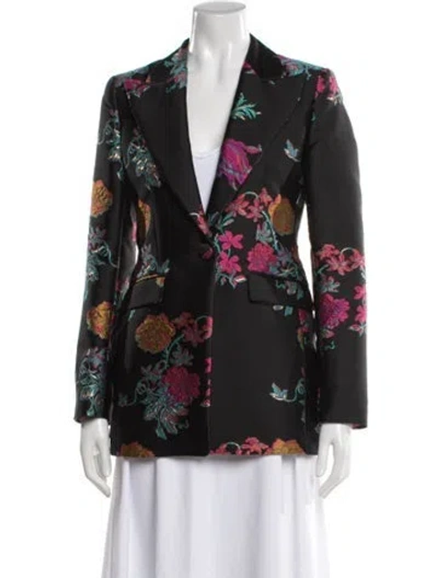 Pre-owned Etro Floral Print Blazer In Black