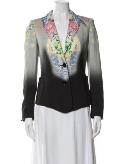 Pre-owned Etro Floral Print Blazer In Black