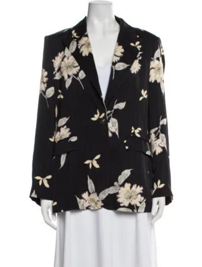 Pre-owned Etro Floral Print Blazer In Black