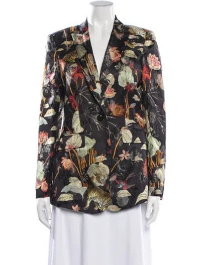 Pre-owned Etro Floral Print Blazer In Black