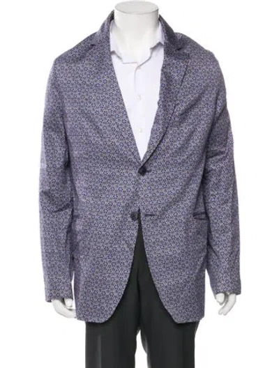 Pre-owned Etro Floral Print Blazer In Blue