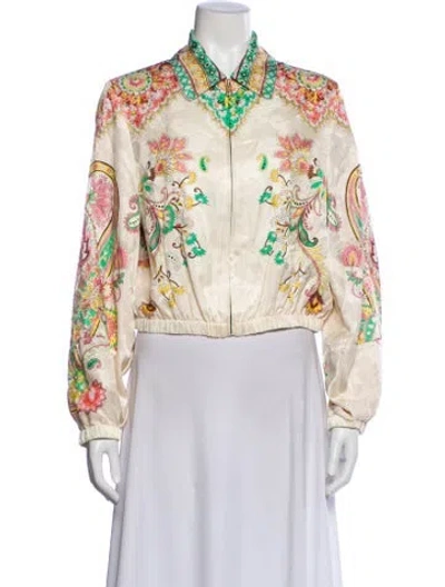 Pre-owned Etro Floral Print Blazer In Blue
