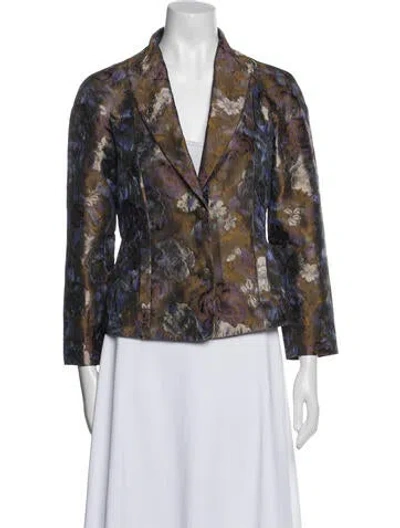 Pre-owned Etro Floral Print Blazer In Brown