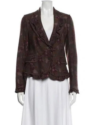Pre-owned Etro Floral Print Blazer In Brown