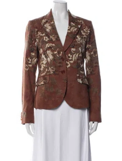 Pre-owned Etro Floral Print Blazer In Brown