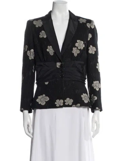 Pre-owned Etro Floral Print Blazer In Gray
