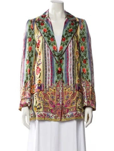 Pre-owned Etro Floral Print Blazer In Multi