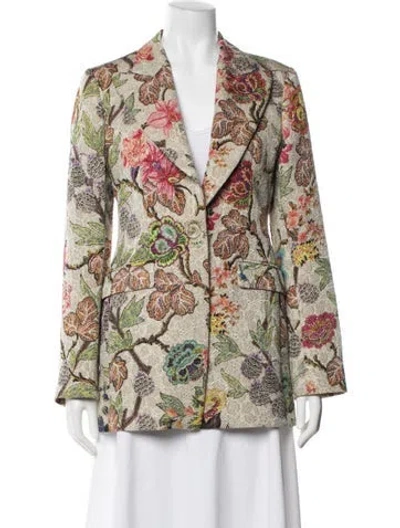 Pre-owned Etro Floral Print Blazer In Multi