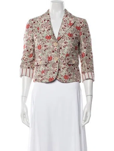 Pre-owned Etro Floral Print Blazer In Neutral