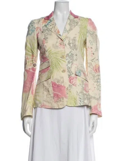 Pre-owned Etro Floral Print Blazer In Neutrals