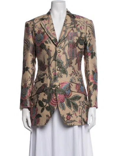 Pre-owned Etro Floral Print Blazer In Neutrals