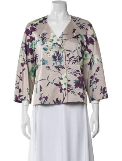 Pre-owned Etro Floral Print Blazer In Pink