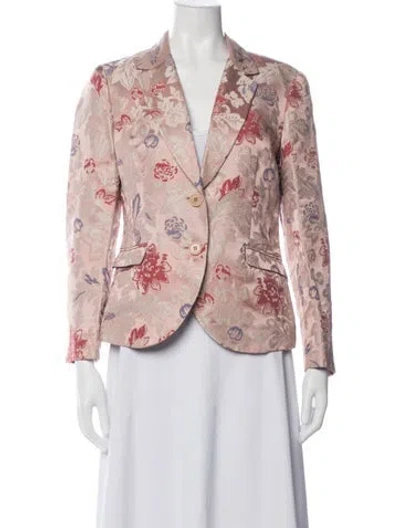 Pre-owned Etro Floral Print Blazer In Pink