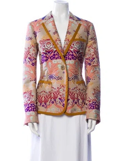 Pre-owned Etro Floral Print Blazer In Purple