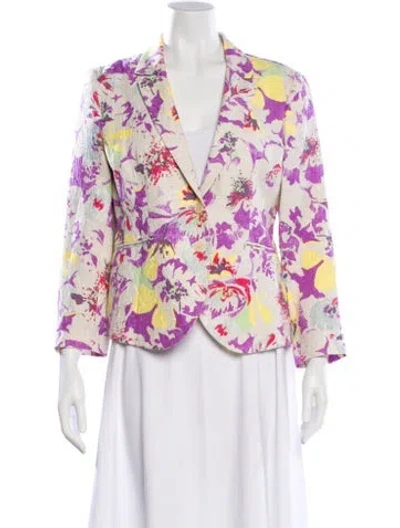 Pre-owned Etro Floral Print Blazer In Purple