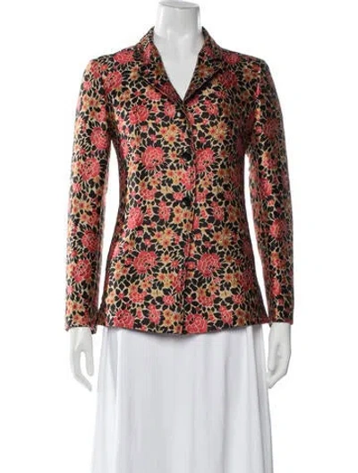 Pre-owned Etro Floral Print Blazer In Red