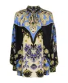 Etro Ornamental Print Silk Blouse In Black