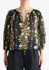 Etro Scalloped Floral-print Cotton-voile Blouse In Multicolor