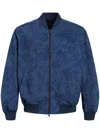 Etro Patterned-jacquard Bomber Jacket In Blue