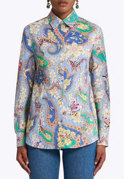 ETRO FLORAL PRINT BUTTON-UP SHIRT