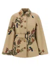 Etro Floral Print Cape Trench Coat Coats And Trench Coats Multicolor In Multi