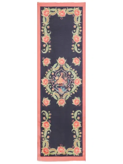 Etro Floral-print Cashmere-silk Blend Scarf In Pink