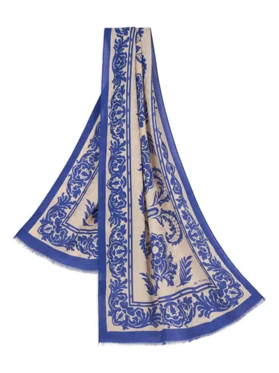 ETRO FLORAL-PRINT CHIFFON SCARF
