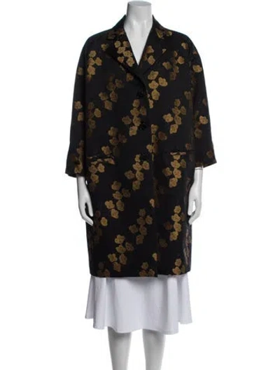 Pre-owned Etro Floral Print Coat In Black