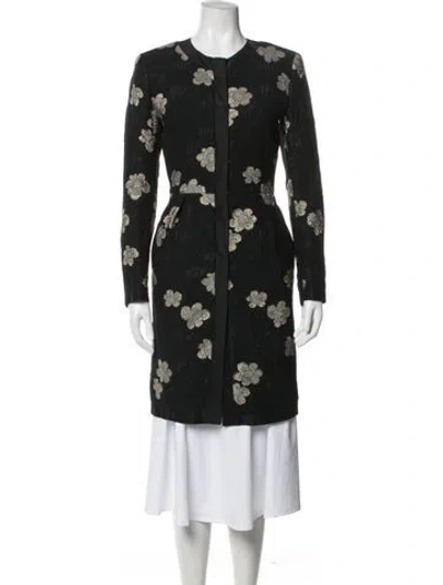 Pre-owned Etro Floral Print Coat In Black