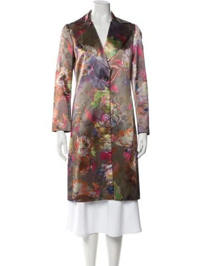 Pre-owned Etro Floral Print Coat In Neutral