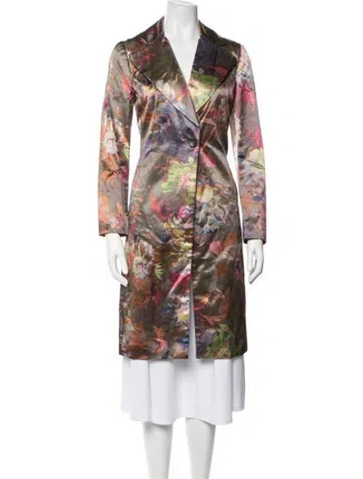 Pre-owned Etro Floral Print Coat In Neutrals