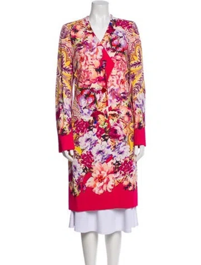 Pre-owned Etro Floral Print Coat In Pink