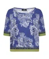 Etro Floral-print Contrasting-trim Blouse In Blue