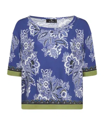 ETRO ETRO BANDANNA BOUQUET-INSPIRED PRINTED JERSEY BLOUSE