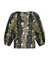 Etro Scalloped Floral-print Cotton-voile Blouse In Black