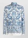 Etro Floral Print Cotton Long Sleeve Shirt In Multi
