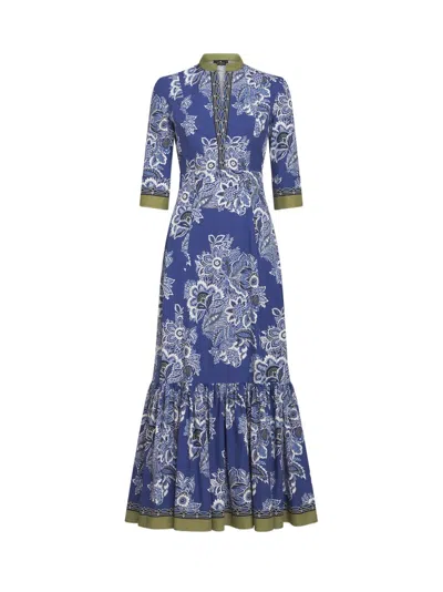 ETRO ETRO FLORAL PRINTED V-NECK MAXI DRESS