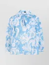 Etro Loose-fit Cotton Shirt With V-neck And Floral Pattern