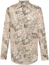 Etro Floral-print Cotton Shirt In Neutral