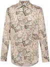 Etro Floral-print Cotton Shirt In Neutrals