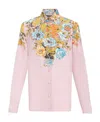 Etro Floral-print Crepe De Chine Shirt In Pink