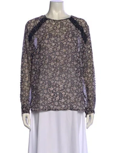 Pre-owned Etro Floral Print Crew Neck Blouse In Multi