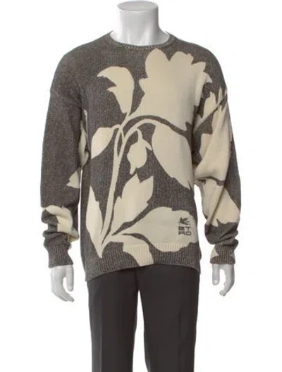 Pre-owned Etro Floral Print Crew Neck Pullover In Neutral