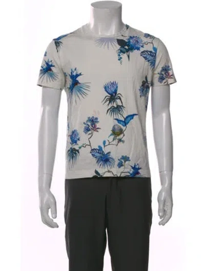 Pre-owned Etro Floral Print Crew Neck T-shirt In Black